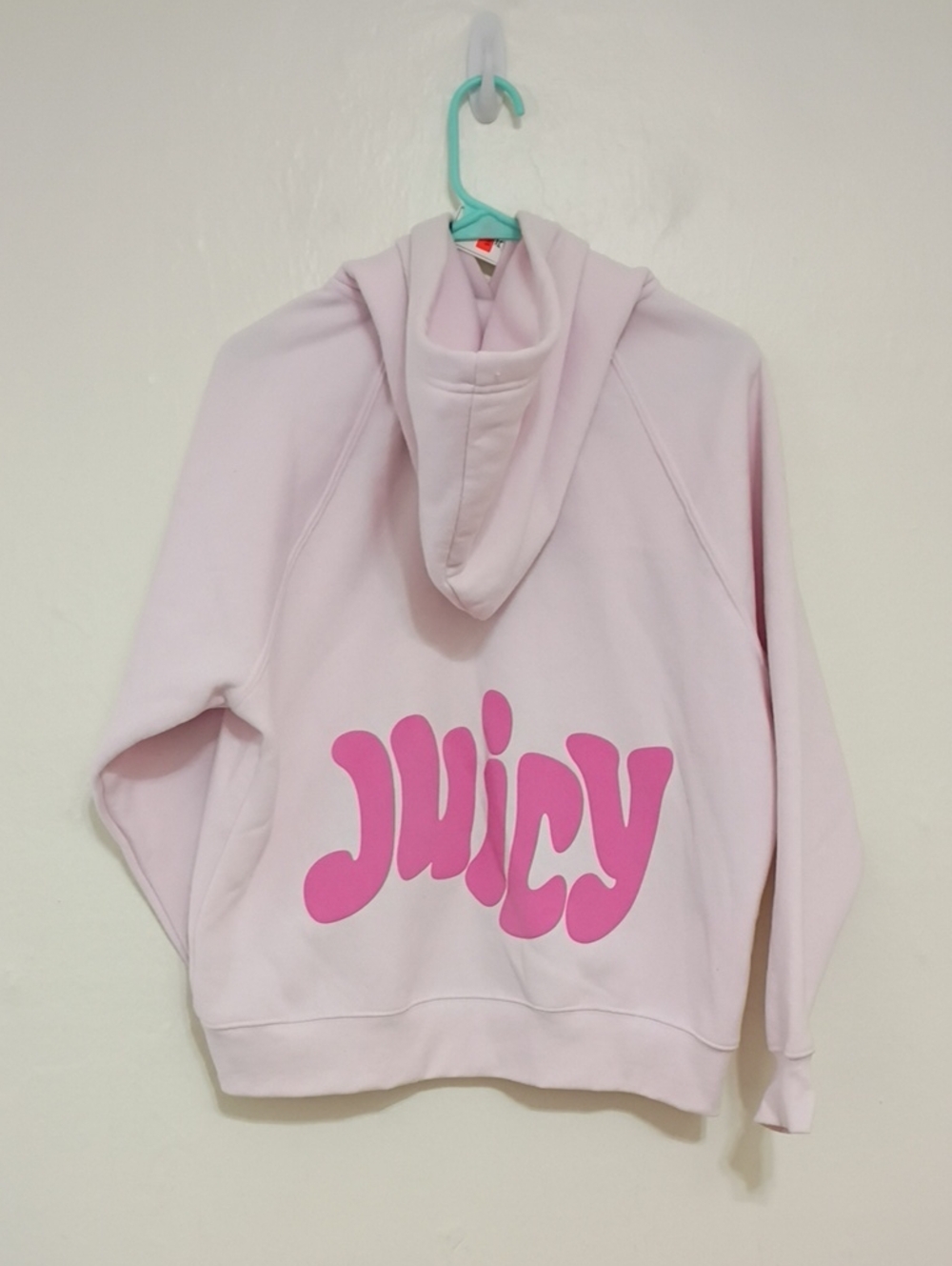 Juicy Couture Pink Spell out Pullover Hoodie Size XS NWT